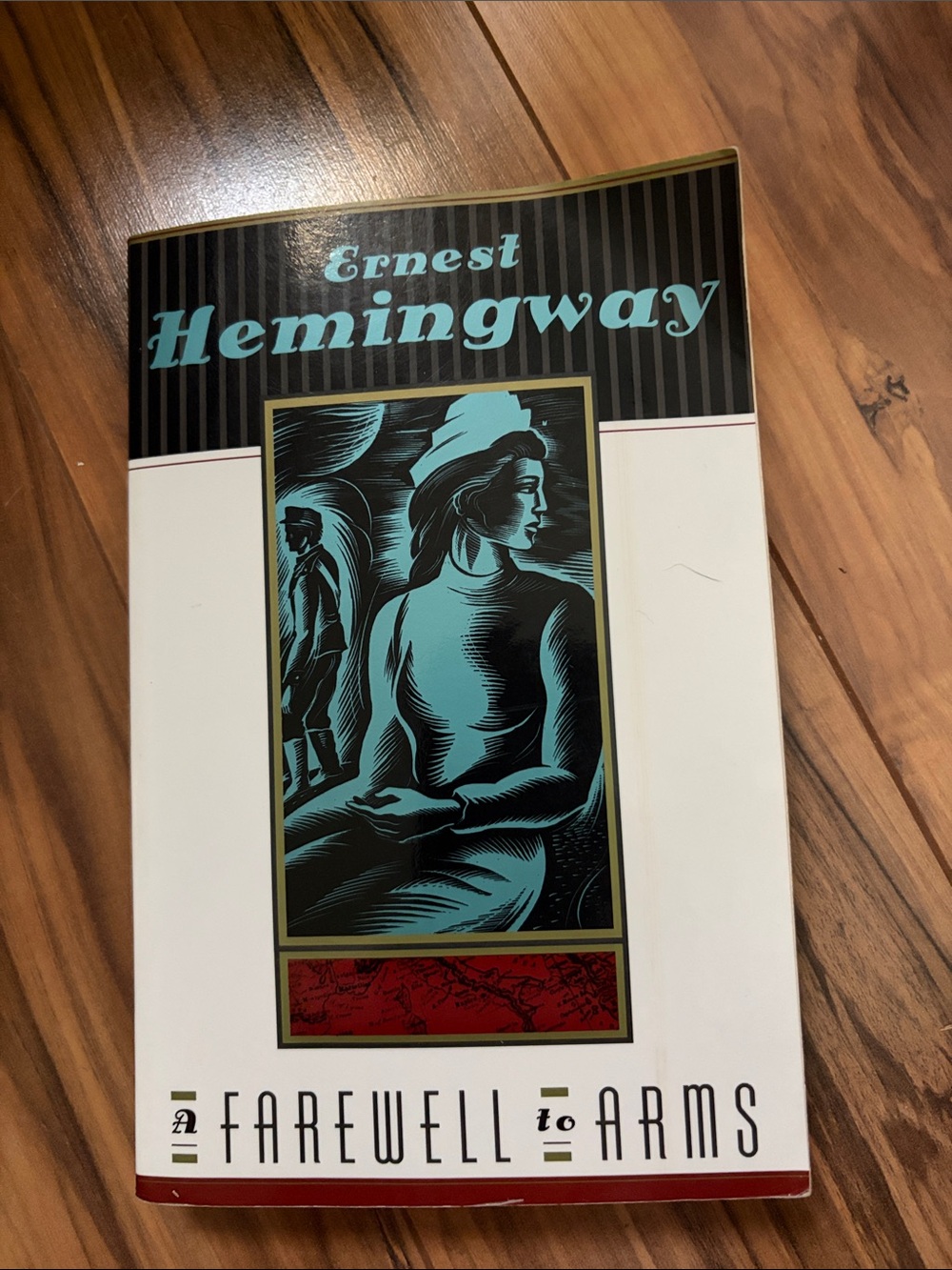 Ernest Hemingway Farewell to Arms Art Print - Teal & White